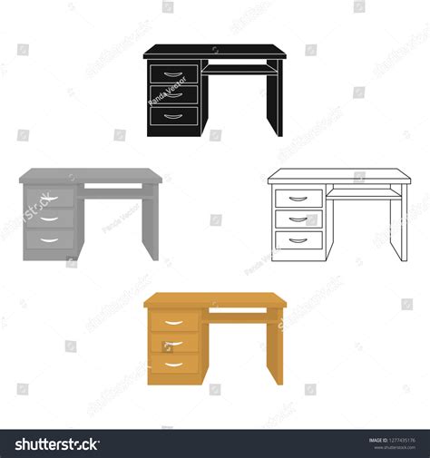 Office Desk Icon Cartoon Style Isolated Vector De Stock Libre De