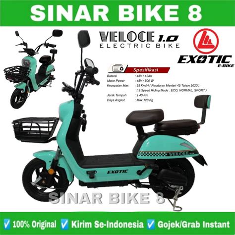 Jual SEPEDA LISTRIK EXOTIC VELOCE 1 0 TOMAX X5 500 WATT Electric E