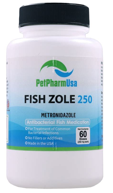 Fish Zole 250 Metronidazole 250mg 60ct Tablets Pp 10011