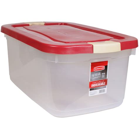 Rubbermaid Roughneck 50 Quart Clear Tote With Latching Lid At