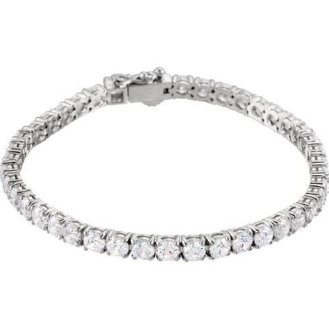 Sterling Silver 3mm Round Cubic Zirconia Bracelet Bracelet Set Silver