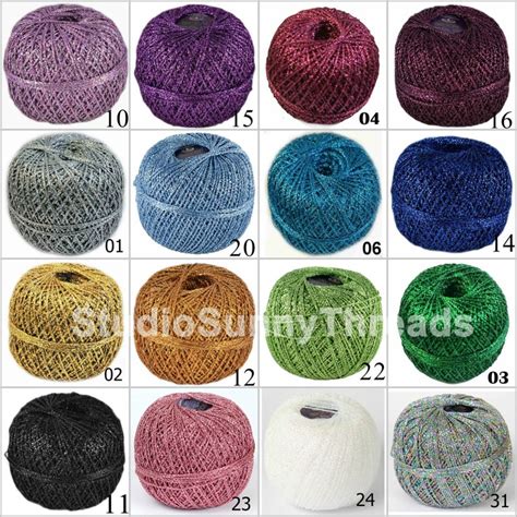 Metallic Yarn Metallic Crochet Thread Glitter Lurex Yarn - Etsy