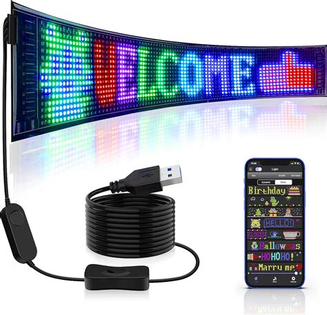 Qnoavve Flexibel USB LED Display Board 68 X13 Cm Bluetooth Smart APP