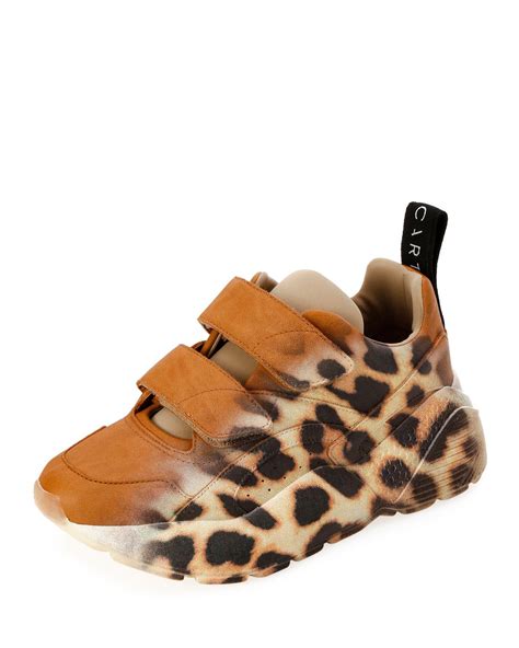 Stella Mccartney Leopard Print Eclypse Sneakers In Brown Lyst