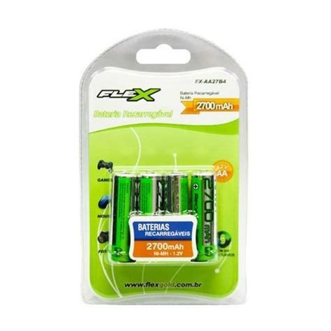 PILHAS RECARREGAVEIS FLEX 4 AA 2700mAh FX AA27B4