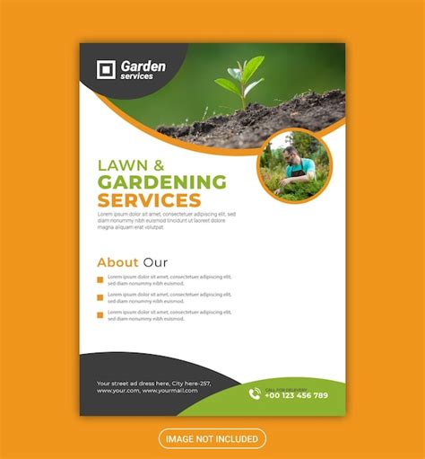 Premium Vector Lawn And Garden Services Flyer Template