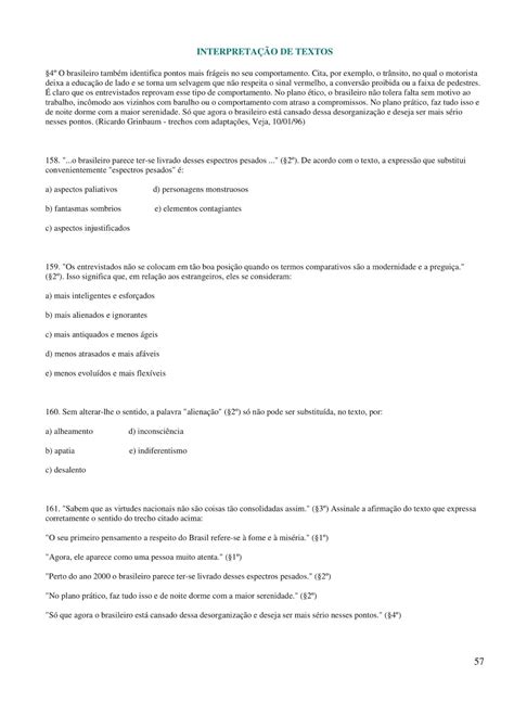 Questões Interpretação De Texto Enem Com Gabarito - INTERPRETAÇÃO DE TEXTO - 230 QUESTÕES COM GABARITO. - Simulado Concurso