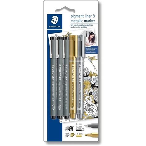 Staedtler Pigment Liner Metallic Marker Ensemble créatif incluant 3