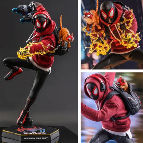 Marvels Spider Man Miles Morales Bodega Cat Suit Figur Hot Toys Spaceart