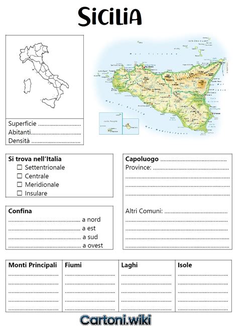 Scheda Delle Regioni Per La Scuola Primaria