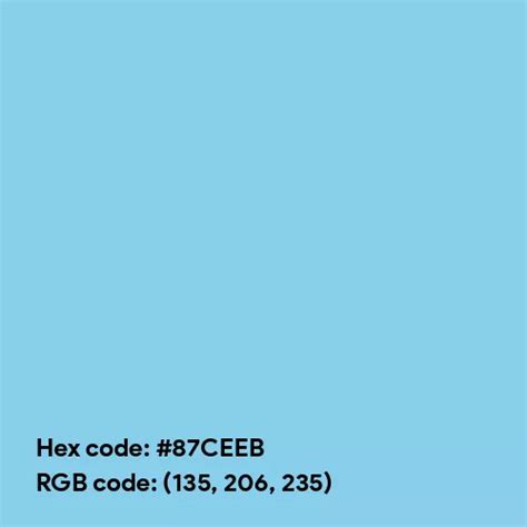 Sky Blue color hex code is #87CEEB