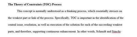 Explain The Five Steps Of The Theory Of Constraints Toc Process