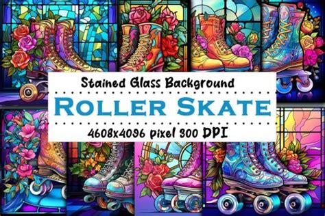 Roller Skate Stained Glass Bundle Bundle · Creative Fabrica