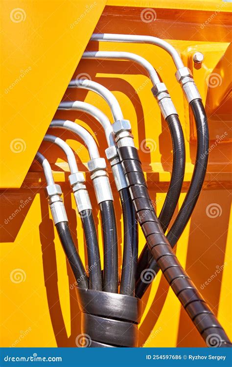 Hoses Of Hydraulic Machine Stock Photo Image Of Detail