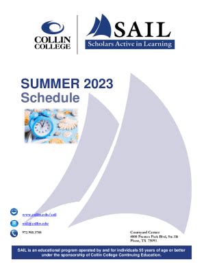 Fillable Online Collin College Seniors Active In Learning Sail