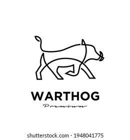 Warthog Simple Line Vector Logo Illustration Stock Vector (Royalty Free) 1948041775 | Shutterstock