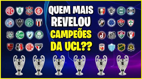 Os Clubes que MAIS REVELARAM Jogadores CAMPEÕES da Champions League