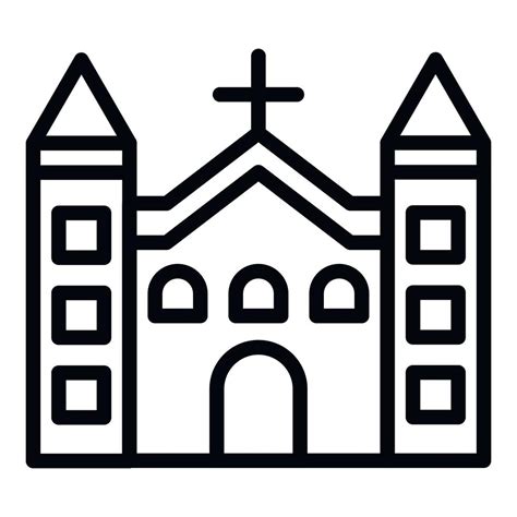 Catholic Church Icon Outline Style Vector Art At Vecteezy