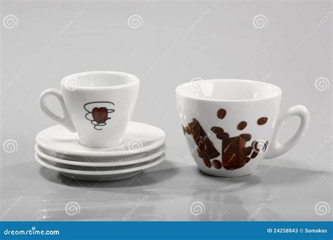 Coffee cups and saucers stock image. Image of matching - 24258843