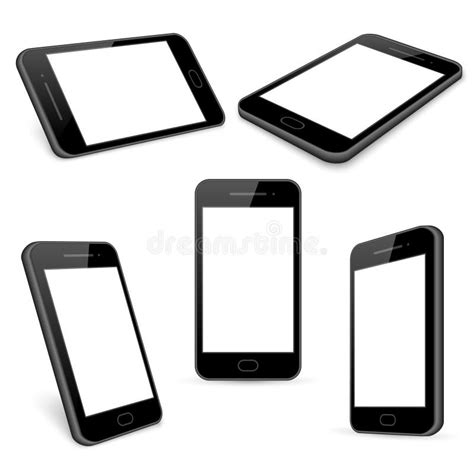 Vector Black Mobile Phone Templates Set Isolated On White Stock Vector