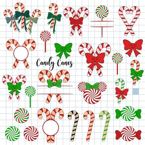 Candy Canes Svg Bundle Christmas Crafts Double Candy Cane Etsy