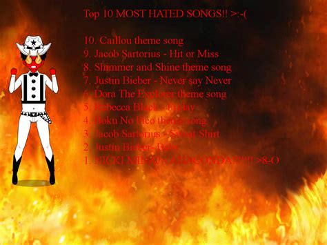 Top 10 most hated songs by WillemTheDutch1998 on DeviantArt