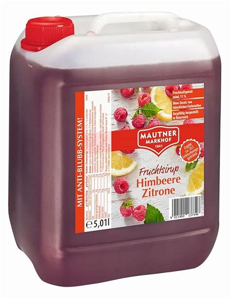 Mautner Markhof Himbeer Zitrone Sirup 5l Amazon De Lebensmittel