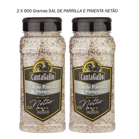 KIT PARA CHURRASCO SAL DE PARRILLA E PIMENTA NETÃO CANTAGALLO 2x 900GR