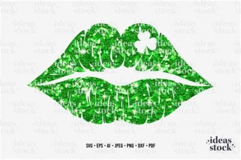 Lucky Faux Sequins Png Lips Clover Png Graphic By Ideasstock