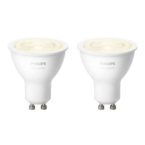 LOT 2x Ampoule LED à intensité variable Philips Hue WHITE GU10 5 2W