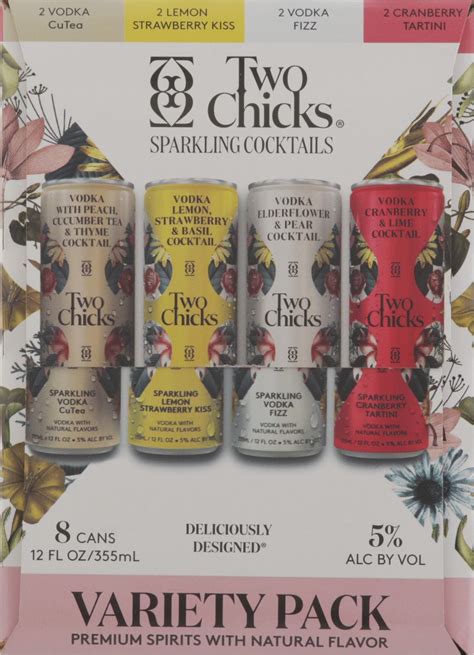 Two Chicks Sparkling Cocktails Vodka Variety Pack Fl Oz Cans