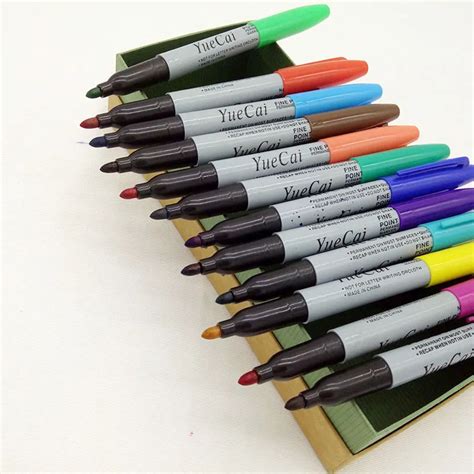 Aliexpress.com : Buy 12 Pcs Set Yue Cai Oil Marker Pens Colored Markers Art Pen Permanent Colour ...