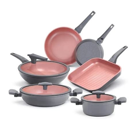 Pcs Forged Ceramic Coating Aluminium Nonstick Pots And Pans Cookware