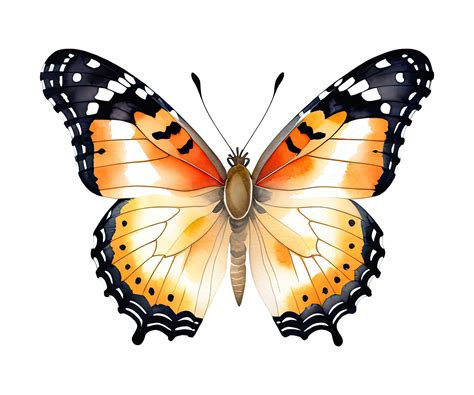 Painted Lady Butterfly Watercolor Transparent Background 36181257 PNG