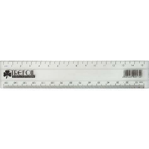 RULER CLEAR PLASTIC 15cm - Trefoil