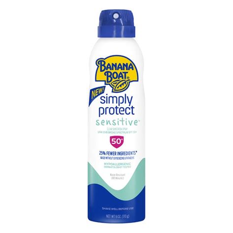 Banana Boat Simply Protect Sensitive Sunscreen Spray Spf 50 6oz