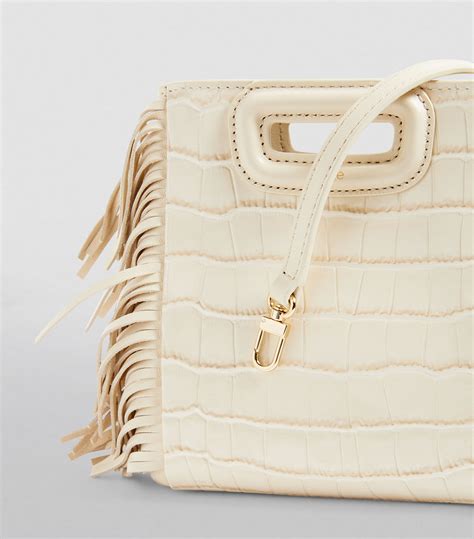 Womens Maje White Mini Croc Embossed M Cross Body Bag Harrods