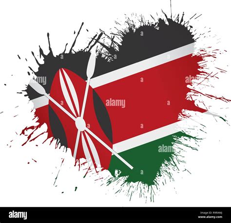 Kenya flag, vector illustration on a white background Stock Vector ...