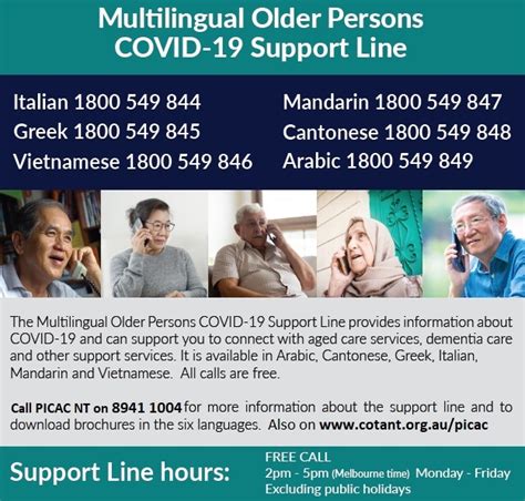 Multilingual Older Persons Covid Support Line Closes Cota Nt