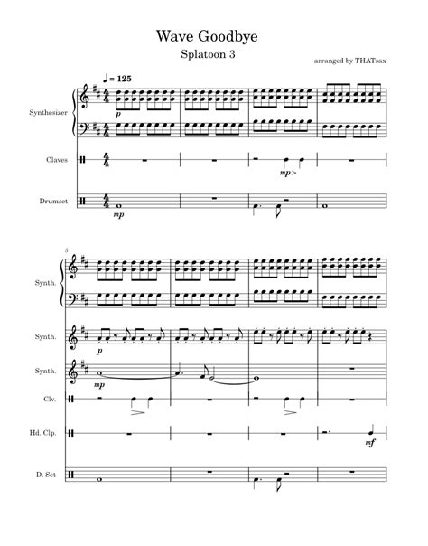 Wave Goodbye Staff Credits Splatoon Ost Updated Sheet Music For