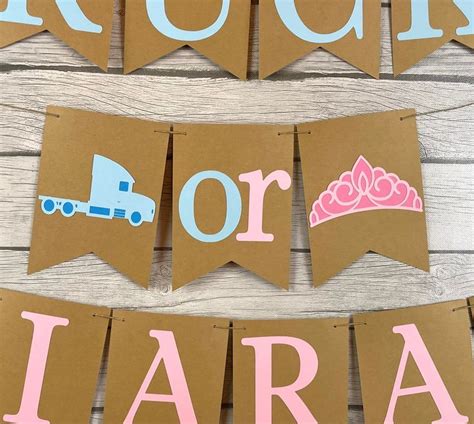 Trucks Or Tiaras Banner Trucks Or Tiaras Gender Reveal Gender Reveal