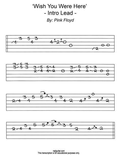 WISH YOU WERE HERE INTRO TAB CHORDS - Wroc?awski Informator Internetowy ...