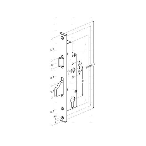 Serrure pour porte métallique SCHUCO 241490 Axe 35 92 THOUMYRE