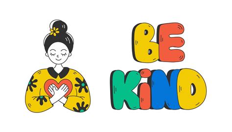 Kindness lettering and girl with heart vector illustration 42231681 ...