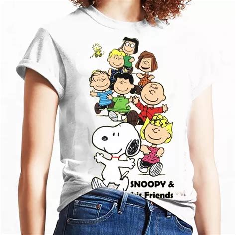 Playera Dama Snoopy Amigos Friends Cartoons Retro Meses sin interés