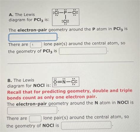 Solved A. The Lewis diagram for PCl3 is: The electron-pair | Chegg.com