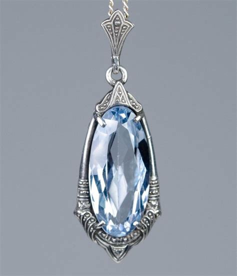 Silver Necklace With Pendant Blue Spinel Catawiki