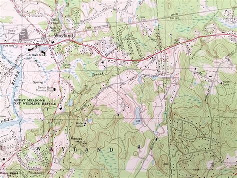 Antique Natick, Massachusetts 1970 US Geological Survey Topographic Map
