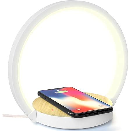 Lampe De Chevet Avec Chargeur Sans Fil W Pour Chambre Coucher