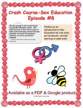 Crash Course Sex Education Episode By Science Geek Gal Tpt